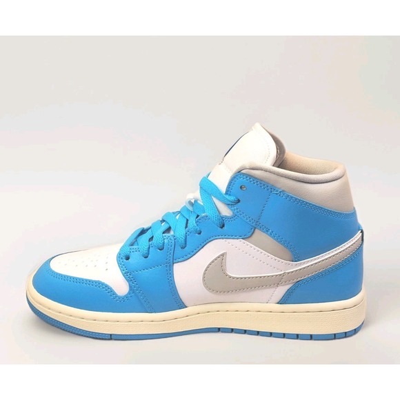 Nike Air Jordan 1 Mid Dark Powder Blue White Grey BQ6472-400 Women's Size 8.5 - Picture 8 of 12